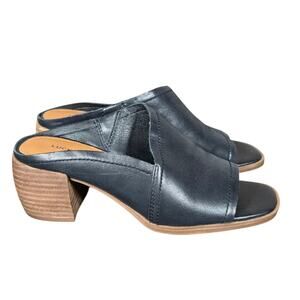 Lucky Brand Shoes Womens 6.5 Jemie‎ Leather Heels Sandals Mule Slide Open Toe